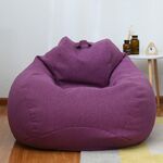 Fodera in tessuto per sedia a sacco per divano pigro, dimensioni: 90x110 cm (viola nobile)