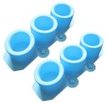 Stampo per torta in silicone con vassoio per ghiaccio, 2 pezzi, 3 griglie (blu)