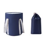 Borsa da viaggio portatile multifunzionale per lavabo da esterno, colore: blu navy (grande)