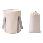 Borsa per lavabo da esterno multifunzionale pieghevole portatile da viaggio, colore: beige (grande)