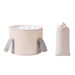 Borsa per lavabo da esterno multifunzionale pieghevole portatile da viaggio, colore: beige (piccolo)
