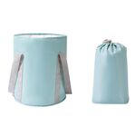 Borsa per lavabo da esterno multifunzionale pieghevole portatile da viaggio, colore: blu (grande)