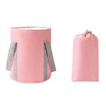 Borsa per lavabo da esterno multifunzionale pieghevole portatile da viaggio, colore: rosa (grande)