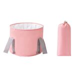 Borsa per lavabo da esterno multifunzionale pieghevole portatile da viaggio, colore: rosa (piccolo)