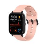 Per Amazfit GTS4 Mini cinturino in silicone morbido tinta unita, taglia: taglia S (rosa chiaro)