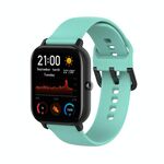 Per Amazfit GTS4 Mini cinturino in silicone morbido tinta unita, dimensioni: taglia grande (verde acqua)