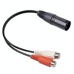 3713 Cavo audio XLR da 3 pin maschio a 2 x RCA femmina, lunghezza: 20 cm