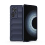 Per Xiaomi Redmi K50 Ultra / Xiaomi 12T Magic Shield TPU + Custodia per telefono in flanella (blu scuro)