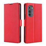 Per Motorola Edge 2022 Custodia per telefono in pelle flip orizzontale con fibbia laterale ultrasottile (rossa)