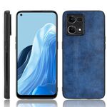 Per OPPO Reno7 4G da cucire modello pelle PC + PU + TPU Custodia (blu)