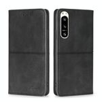 Per Sony Xperia 5 IV Cow Texture Magnetica Orizzontale Flip Custodia per Telefono in Pelle(Nero)