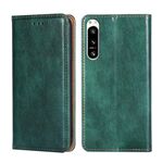 Per Sony Xperia 5 IV Custodia per telefono in pelle magnetica a tinta unita a olio lucido (verde)