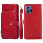 Per Motorola Edge S30 Pro 5G / Edge 30 Fusion Zipper Bag Flip Custodia in pelle per telefono (rosso)