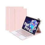 Custodia in pelle con tastiera Bluetooth AM18-A con touchpad per Lenovo XiaoXin Pad Pro 2022 11,2 pollici (rosa)