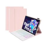 AM18-AS Custodia in pelle per tastiera Bluetooth con retroilluminazione tricolore con touchpad per Lenovo XiaoXin Pad Pro 2022 11,2 pollici (rosa)