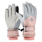 1 paio di guanti da moto da esterno in pile invernale ispessito caldo e antivento, taglia: codice gratuito (rosa + blu)