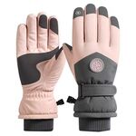 1 paio di guanti da dita caldi per sport da ciclismo all'aperto e antivento, stile: tipo femminile (grigio rosa)