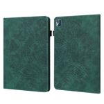 Per Nokia T10 Custodia per tablet in pelle con motivo pavone in rilievo (verde)