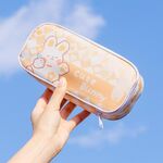 A22 Borsa portapenne con motivo simpatico cartone animato di grande capacità (giallo)