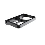 Mensola per bagno con staffa per montaggio a parete per asciugacapelli 2 in 1 (nero)