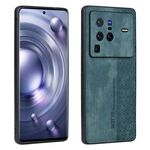 Per vivo X80 Pro AZNS 3D Custodia per telefono in rilievo con pelle (verde scuro)