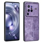 Custodia per telefono vivo X80 Pro AZNS 3D in rilievo con sensazione di pelle (viola)