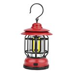 Lampada a sospensione retrò portatile Lanterna per tenda da campeggio, Tipo: Ricarica USB (rosso)