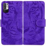 Per Xiaomi Redmi Note 11T Pro / 11T Pro + 5G Tiger Goffratura modello Flip Custodia in pelle per telefono (viola)