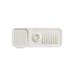 Tappetino drenante in silicone per rubinetto Tappetino antiscivolo per lavello da cucina Tappetino per sapone antiscivolo, Dimensioni: Large(Beige)