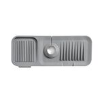 Tappetino drenante in silicone per rubinetto Tappetino antiscivolo per lavello da cucina Tappetino per sapone antiscivolo, Dimensioni: Large (Deep Grey)