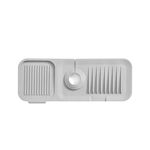 Tappetino drenante in silicone per rubinetto Tappetino antiscivolo per lavello da cucina Tappetino per sapone antiscivolo, Dimensioni: Large (grigio chiaro)