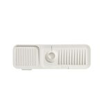 Tappetino drenante in silicone per rubinetto Tappetino antiscivolo per lavello da cucina Tappetino per sapone antiscivolo, Dimensioni: Extra Large (Beige)