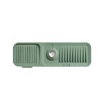 Tappetino drenante in silicone per rubinetto Tappetino antiscivolo per lavello da cucina, dimensioni: extra large (verde inchiostro)