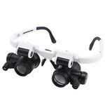 9892H-1 8x / 15x / 23x 2LED Lente d'ingrandimento montata sulla testa Occhiali di riparazione tipo Lente d'ingrandimento