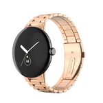 Per Google Pixel Watch Cinturino in metallo con tre ceppi in acciaio inossidabile (oro rosa)