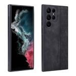 Custodia per telefono Samsung Galaxy S22 Ultra 5G AZNS 3D in rilievo con pelle (nero)