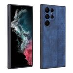 Custodia per telefono Samsung Galaxy S22 Ultra 5G AZNS 3D in rilievo con pelle (blu zaffiro)
