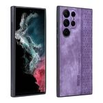 Per Samsung Galaxy S22 Ultra 5G AZNS 3D Custodia per telefono in rilievo con pelle (viola)