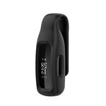 Per Fitbit Inspire 3 Cover protettiva in silicone con clip in lamiera d'acciaio (nera)