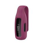 Per Fitbit Inspire 3 Custodia protettiva in silicone con clip in lamiera d'acciaio (rosso vino)