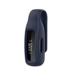 Per Fitbit Inspire 3 Custodia protettiva con clip in silicone in lamiera d'acciaio (blu notte)