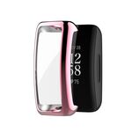 Per Fitbit Inspire3 Custodia protettiva per orologio galvanico TPU a copertura totale (rosa)