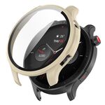Per Amazfit GTR 4 / Amazfit GTR 4 Pro PC + Custodia protettiva integrata in vetro temperato (bianco avorio)