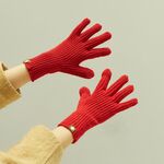 227-A0124 Guanti touchscreen caldi in maglia di lana Guanti invernali caldi da ciclismo (rosso)