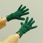 227-A0124 Guanti touchscreen caldi a righe in maglia di lana Guanti da ciclismo caldi invernali (verde)