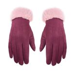 Guanti caldi in pile WST-01 Guanti da ciclismo touchscreen autunno e inverno (rosso rosa)