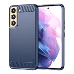 Per Samsung Galaxy S23 + 5G Custodia per telefono in TPU in fibra di carbonio spazzolata (blu)