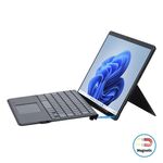 Custodia in pelle per tastiera Bluetooth con retroilluminazione colorata per tablet Microsoft Surface Pro 8 con slot per penna