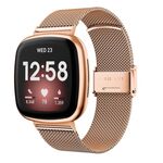 Per Fitbit Versa 4 / Sense 2 Cinturino universale con fibbia in acciaio inossidabile in metallo (oro rosa)