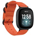 Per Fitbit Versa 4 / Sense 2 Cinturino universale in nylon con fibbia in acciaio a tre anelli (arancione)